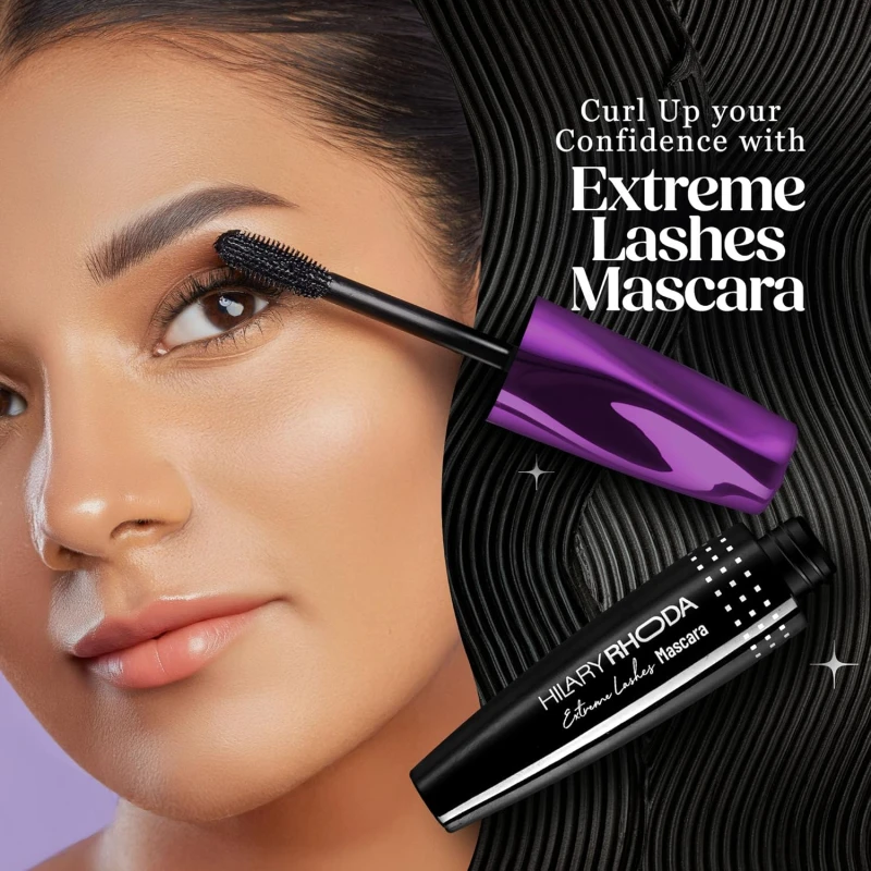 Hilary Rhoda Extreme Lashes Black Mascara | Volumizing & Lengthening | Waterproof & Long Lasting | Clump-free Formula | Quick Dry | Smudge-Proof & Non-sticky | 12ml thumbnail 3